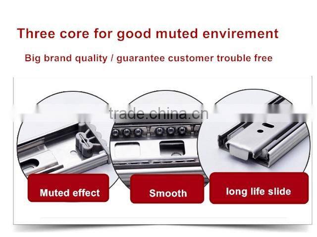 High quality 3 fold Full extension ball bearing roller drawer slide