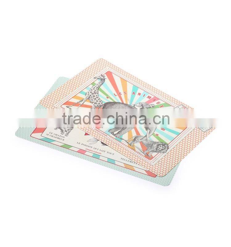 2016 new product flexible plastic placemat printed table placemat pp placemat