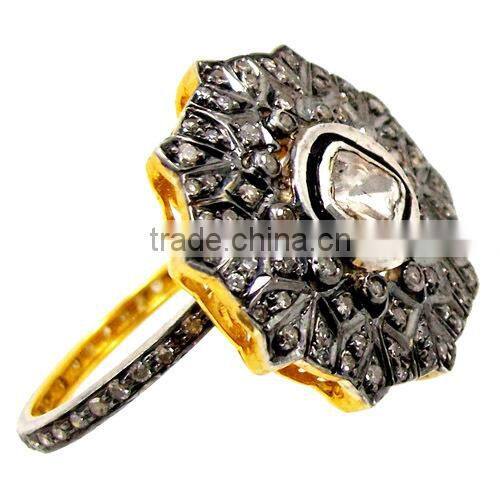 Pave Diamond Ring, Popular New Design Jewelry Collection, Rose Cut Diamond Ring, 14k Gold Ring Categories Gold Diamond Jewelry