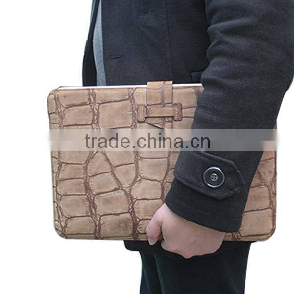 Full grain leather long protective laptop sleeve