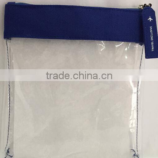 Clear waterproof EVA/TPU cosmetic zipper pouch