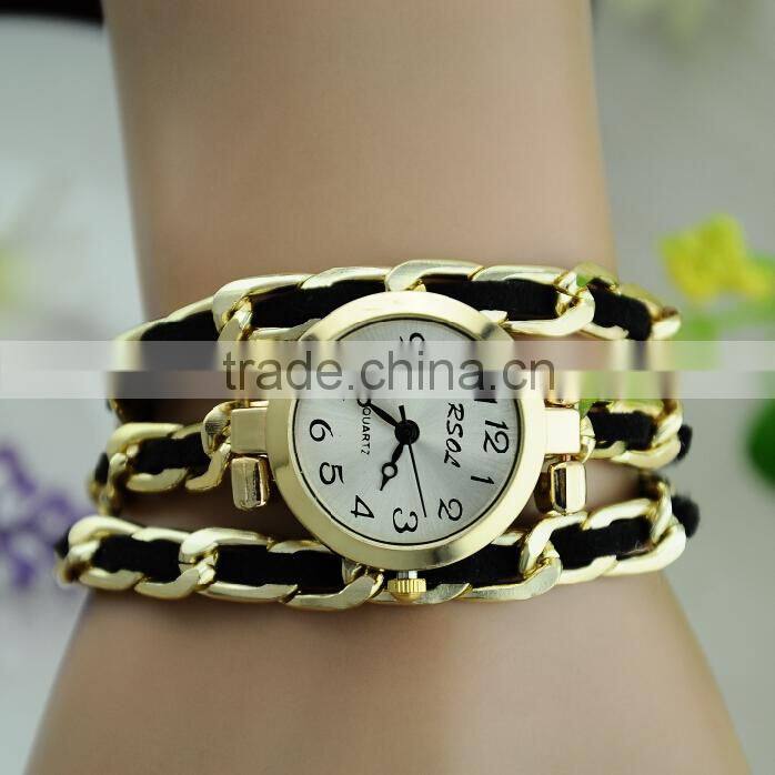 Beautiful Women Woolen Bracelet Watch Fashion Black Color Wrist Watch