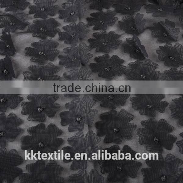 2015 latest design flower patterns chiffon embroidery french lace