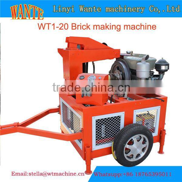 WT1-20 manufacturing process of clay bricks cement interlock designs