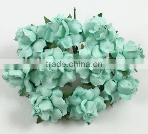 Aqua blue, Small Handmade Mulberry Paper Flower, Wedding Party, Scrap-booking Crafts, Wholesale