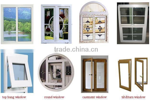Elegant design white PVC hand crank window,Vinyl plastic crank open window
