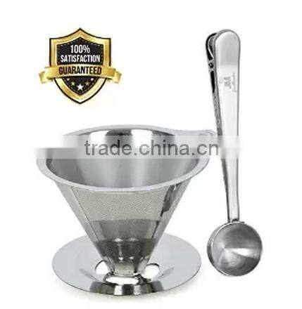 2016 Innovative Coffee Dripper Design 304 Stainless Steel Pour Over Coffee Filter