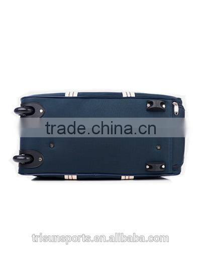 hot sale promotional large capacity polyester and leather rolling duffel travel bags