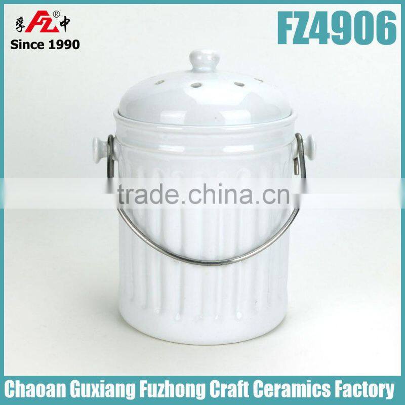 Stoneware Compost Pail,Ceramic compost crock