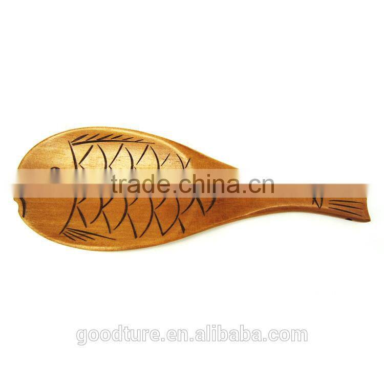 Solid Wood Fish Shape Rice Scoop Meal Serving Scoop Rice Ladle