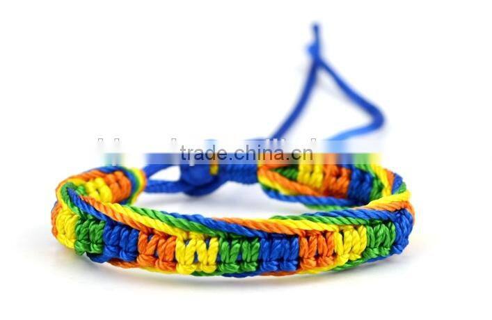 Hot Sale Wholesale handmade red/yellow/green braided friendship bracelet
