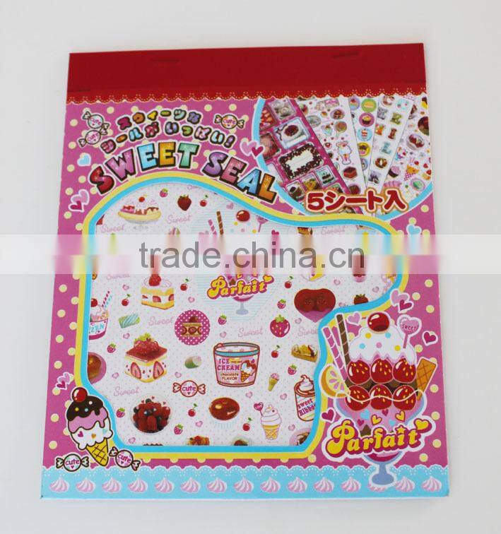 safe&non-toxic customized cartoon paper sticker/pvc sticker paper sheets