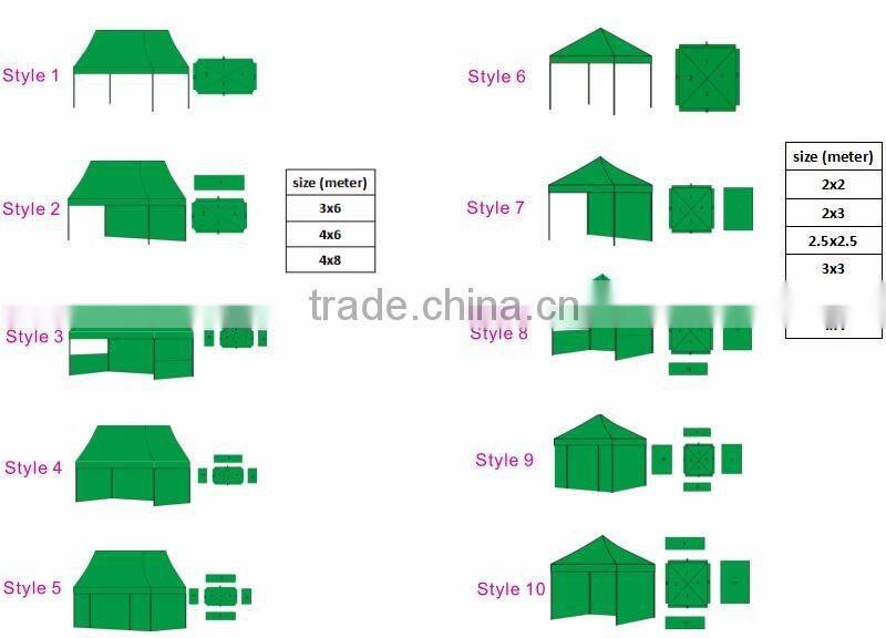 10x10 portable pop up canopy tent advertising use printed custom logo promotional gazebo tent with sides