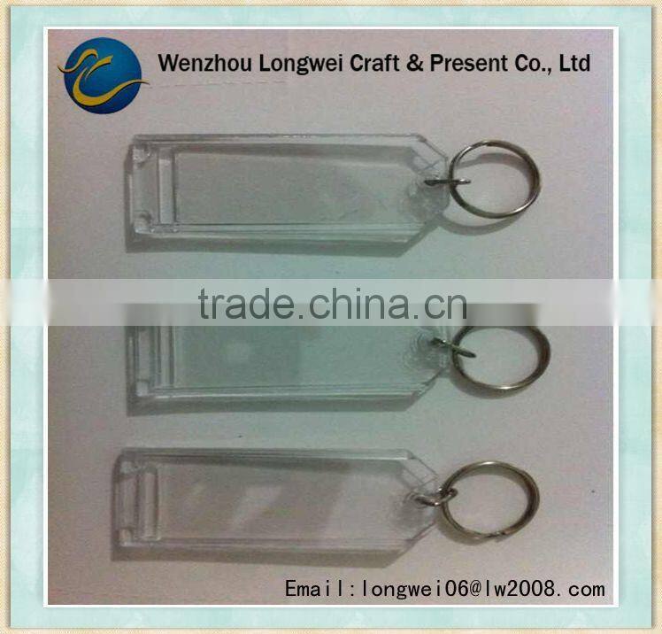 blank clear acrylic photo keychain/metal key ring/retractable key ring