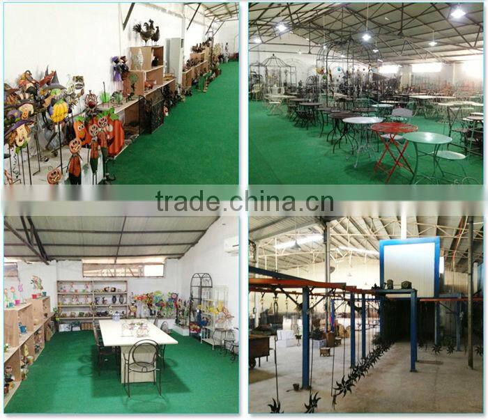 Simple design metal bracket glass top beautiful iron bird bath tub