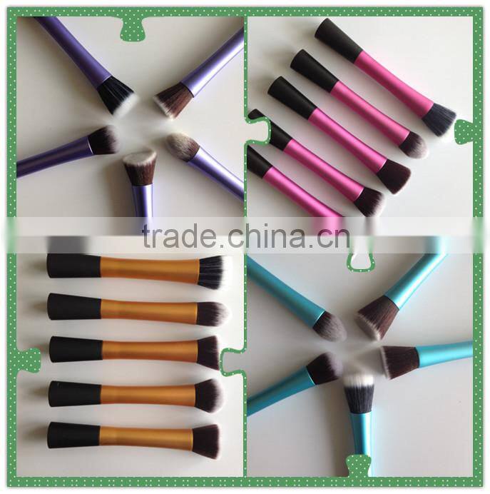 pink flower shape make up kabuki brush/synthetic hair cosmetic brushes