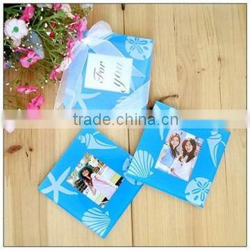 Wholesale Ocean beach temed glass coaster, wedding favors blank glass coaster