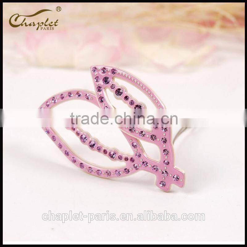 2015 newly leaf style hair accessories of rhinestone hairpin