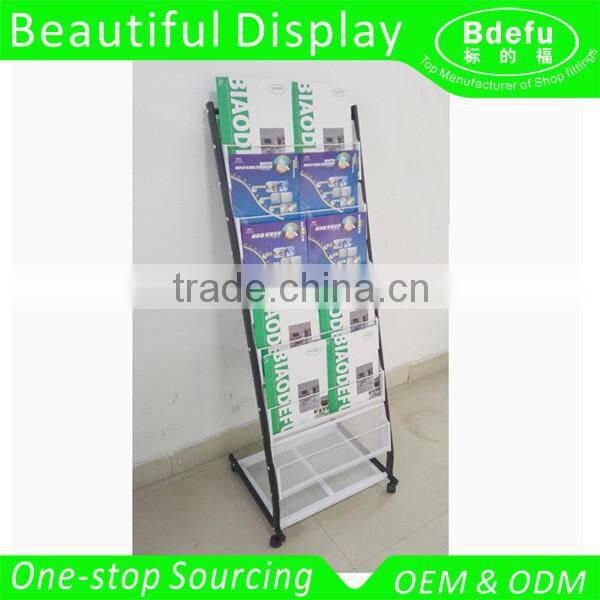 Powder Coating Metal Magazine Display Rack Booklet Stand Brochure Holder