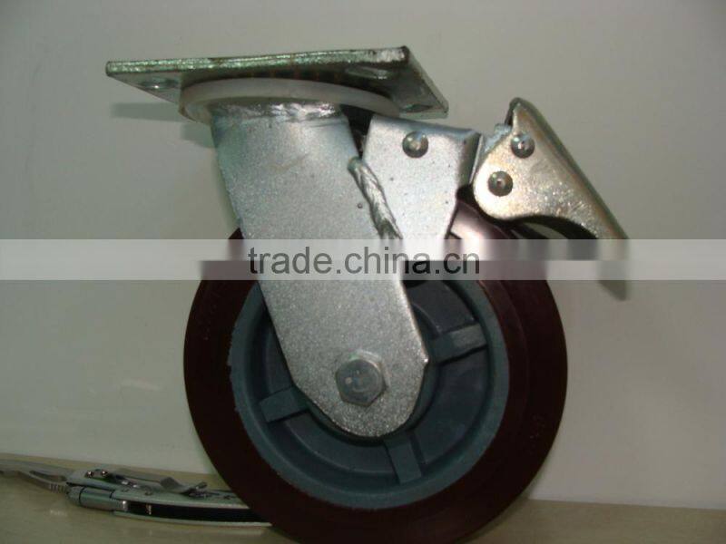 Rubber, PU, PP, PVC (with brake )scaffolding caster wheel