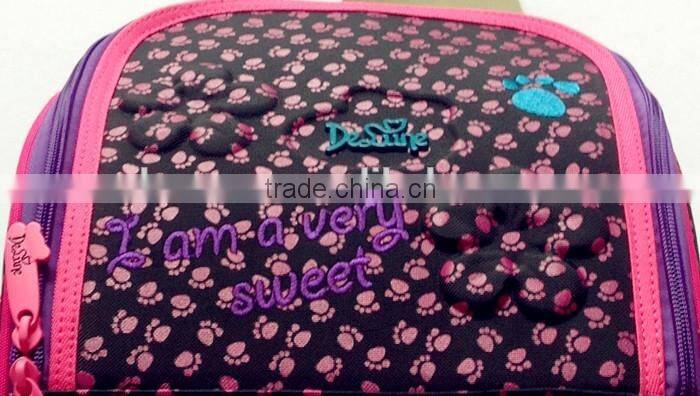 Top quality brand cartoon backpack girls 3D fashion school bag