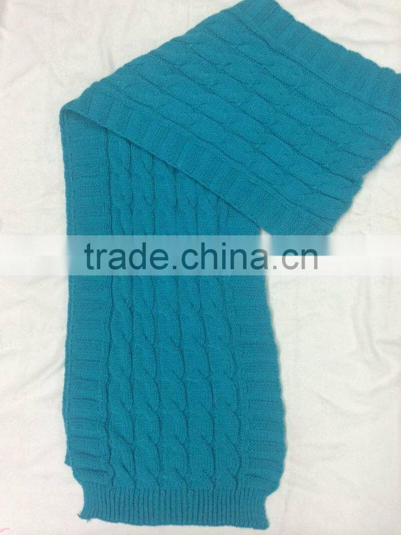 Stock Item fashionable men's gray and cerulean knit scarf