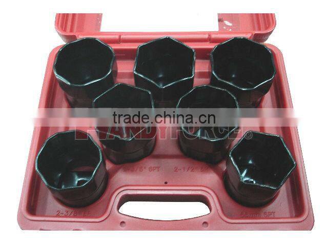 1/2" Drive 7 PCs Wheel Bearing Locknut Sockets Set, Truck Service Tools of Auto Repair Tools