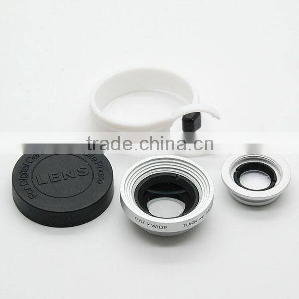 Universal Circle Clip 0.67x wide angle macro lens For samsung note3 for smartphone