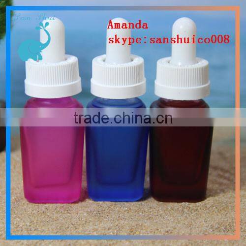 series products glass bottle with aluminum dropper cap, e-smoke glass bottle