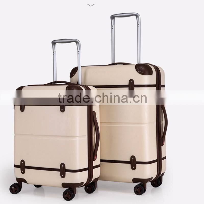 ABS PC Vintage Luggage Airport Luggage Trolley Vintage Suitcase