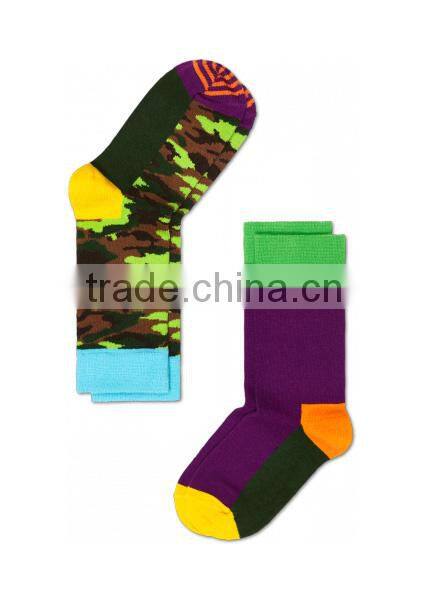 Custom Wholesale Elite Kids' Teenage Boys' Girls' Camouflage Combed Cotton Army Socks