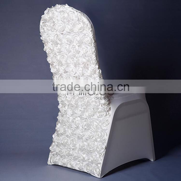 Embroidered wedding rosette chair cover
