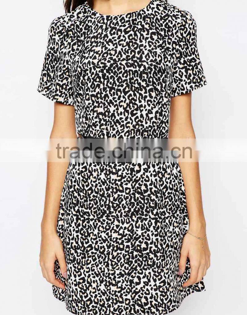 Dongguan clothing latest women summer dresses, short sleeve summer dress for fat woman