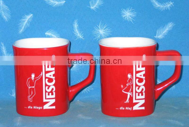 Nescafe Red Color Glazed Stoneware Mug