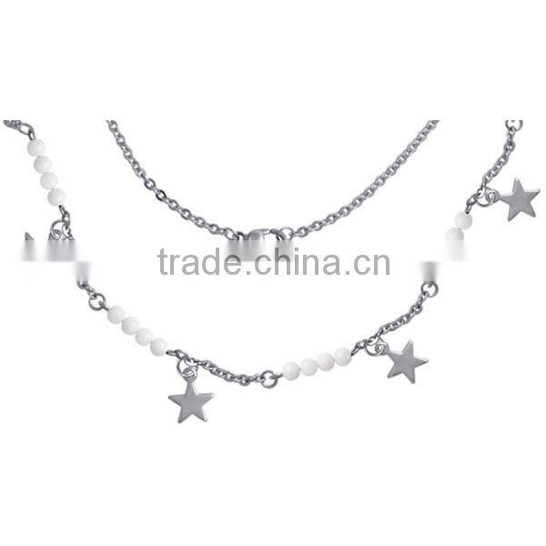 Red agate beads small charms long necklace long chain necklace 2014 factory price wholesale (LN3340)