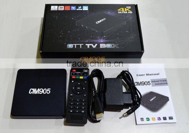 China 2016 Amlogic S905 Quad-core 64 bit internet Andriod TV Box