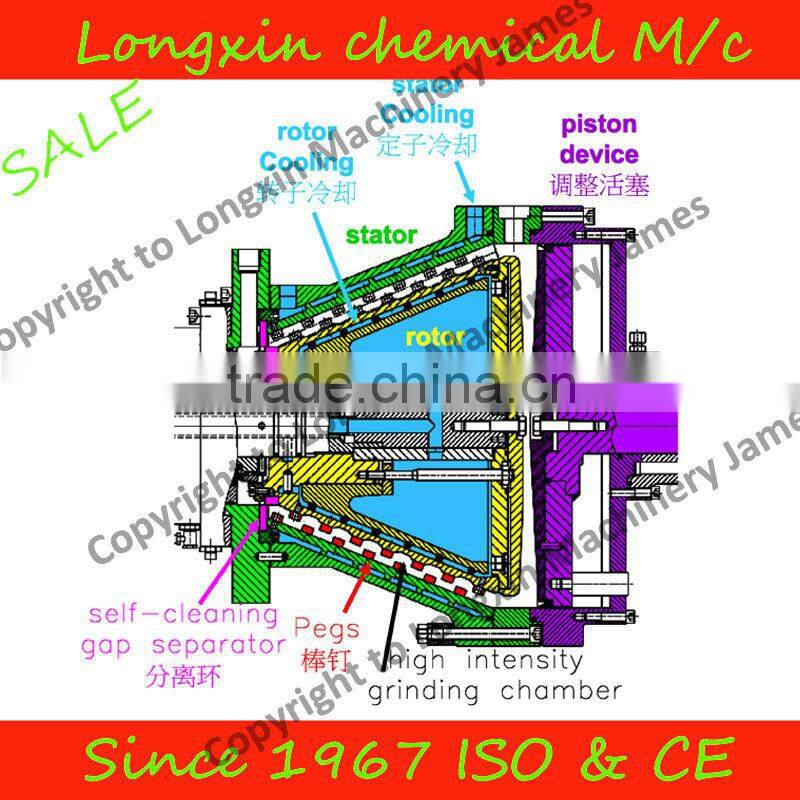 Vertical Bead mill machine for high viscosity materials
