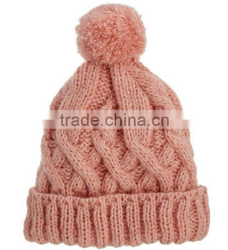 pastel bobble chunky knitted custom beanie hat