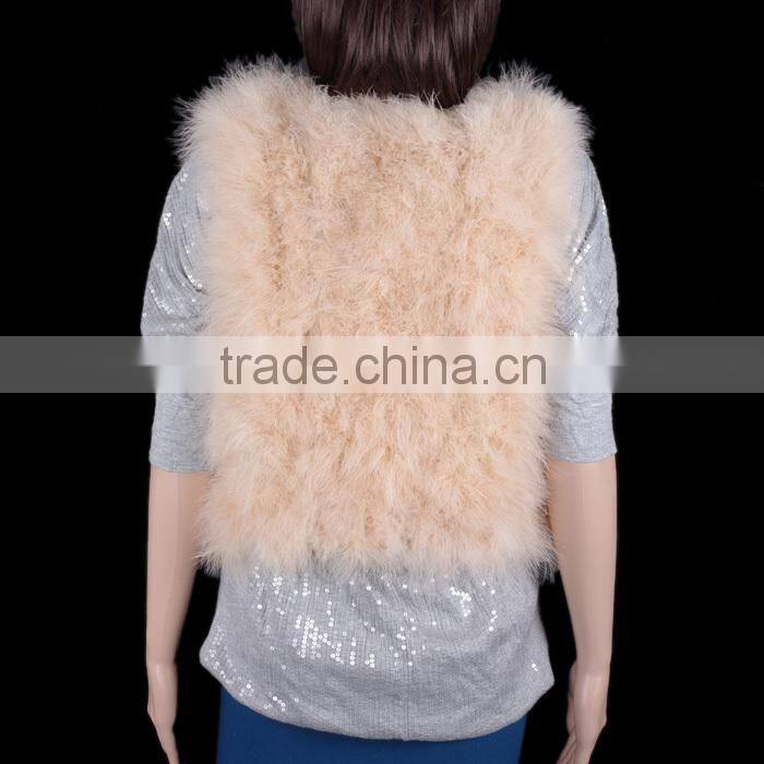 Women's Coat Real Ostrich Feather Vest Stylish women's Ostrich vest KZ150121