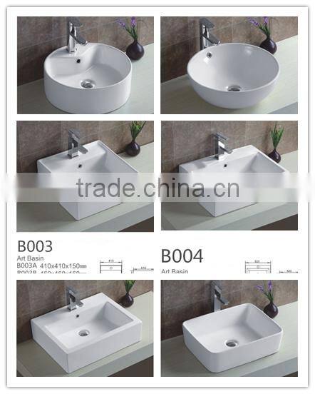 wc ceramic basin bathroom sanitary ware wash basin ceramic white square shape art basin single hole basinYB005