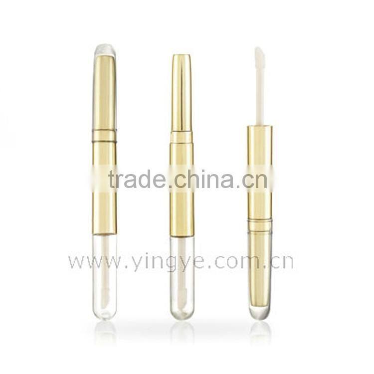 Two in one glossy gold empty lipstick container
