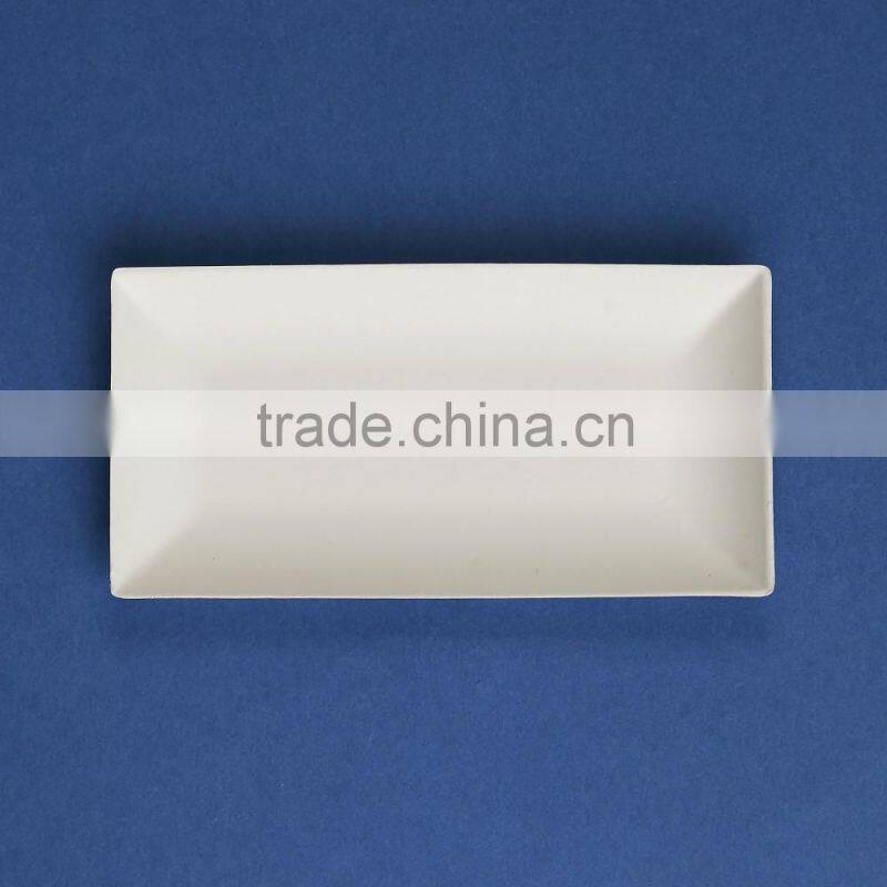 F1-PL-07-R 7*3.5 inches bleached disposable flate rectangle shape sugarcane dinner plates