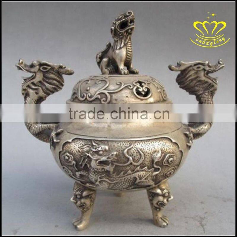 The bronze censer Temple round rectangle copper incense burner