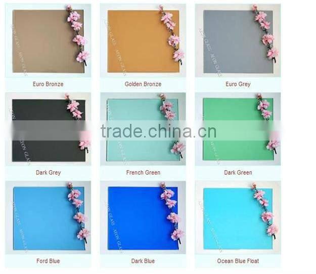 5mm China factory green,blue reflective glass cheap