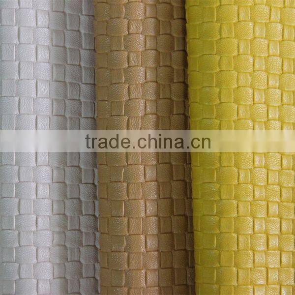 Weave embossed PVC leather for sofa upholstery fabric usage