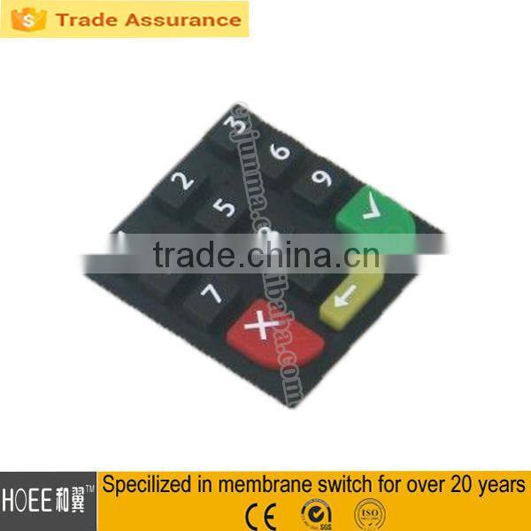 multi-color lock rubber keypad numeric silicone keypad