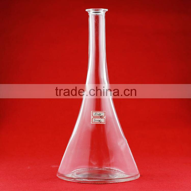 beautiful glass wine bottle rum bottle with cork screw top liquor bottle 700ml