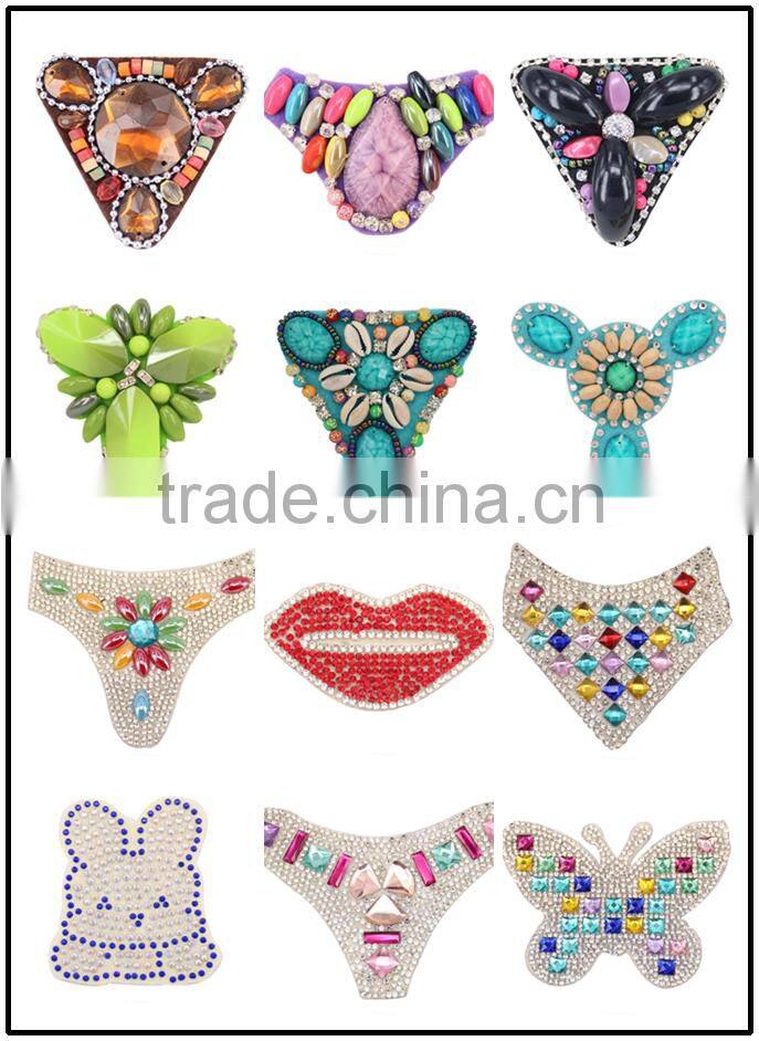 Colours glass diamond sandals shoes patches
