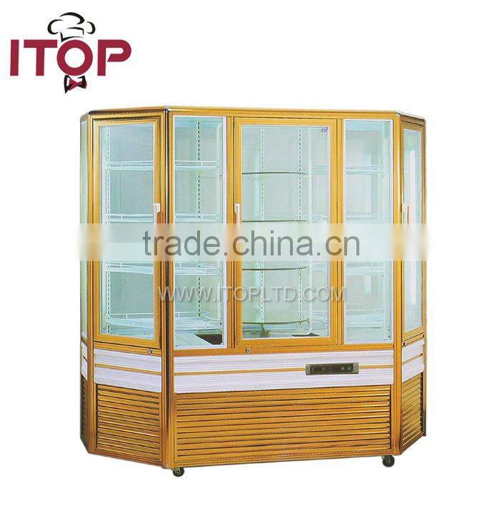 cooling speed Rotating Or Trapezia glass showcase