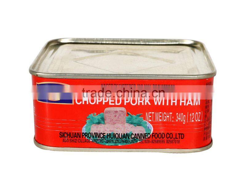 340g Canned Pork Luncheon Meat,Good taste 340g canned luncheon meat